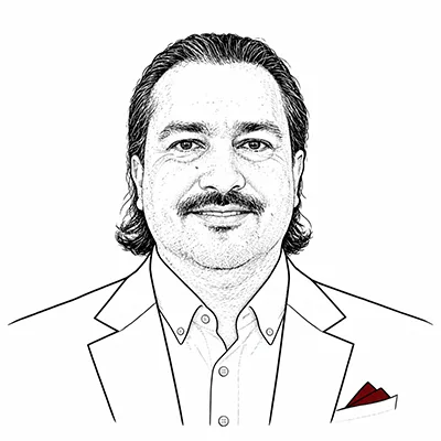 Porträtzeichnung von Andreas Iqbal, ONE! Treuhand