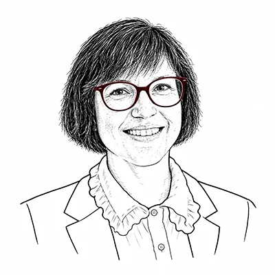 Porträtzeichnung von Chantal Blanc, ONE! Treuhand