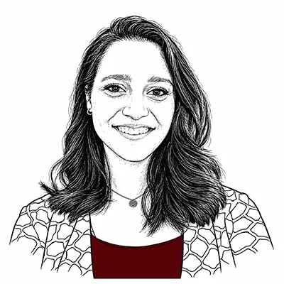 Porträtzeichnung von Silvia Macagnino, ONE! Treuhand
